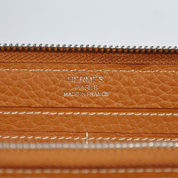 1:1 Quality Hermes Evelyn Long Wallet Zip Purse A808 Camel Replica